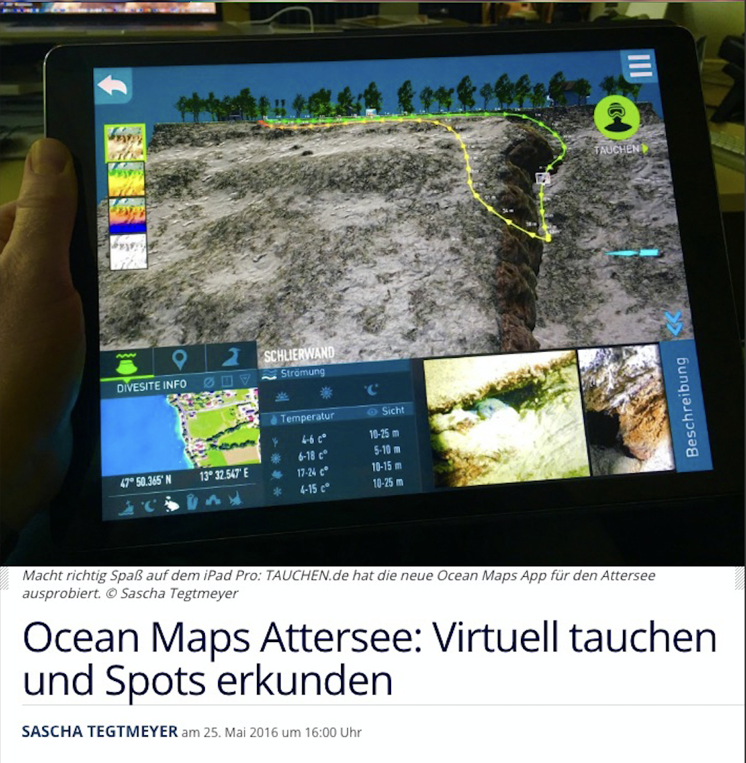 TAUCHEN Attersee OCEAN-MAPS Tauch-App